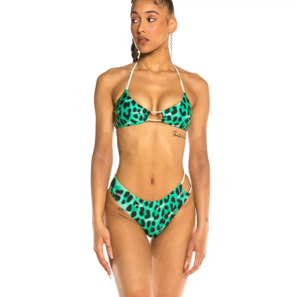 Grimey Banador Yanga Leopard Bikini Bottom Ss20 Green Outlet