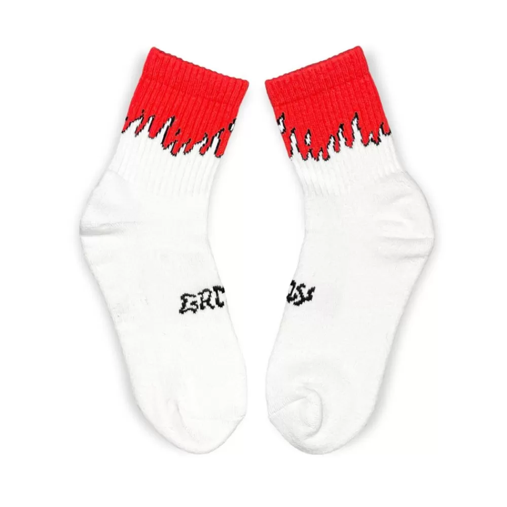 Grimey Calcetines Fire Route Flames - White | Spring 23 Best Sale