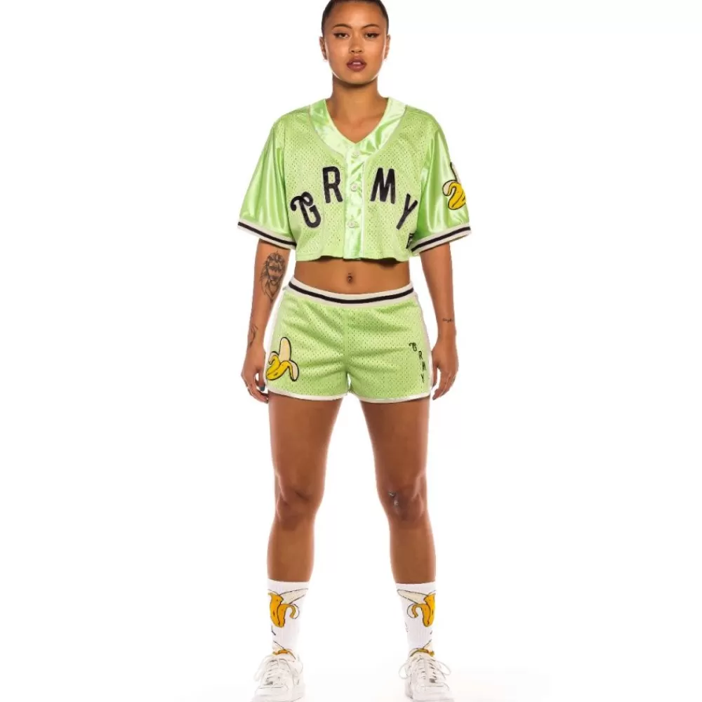 Grimey Camisa De Baseball De Chica "Jungle Punch" Mesh Crop - Green | Spring 22 Online
