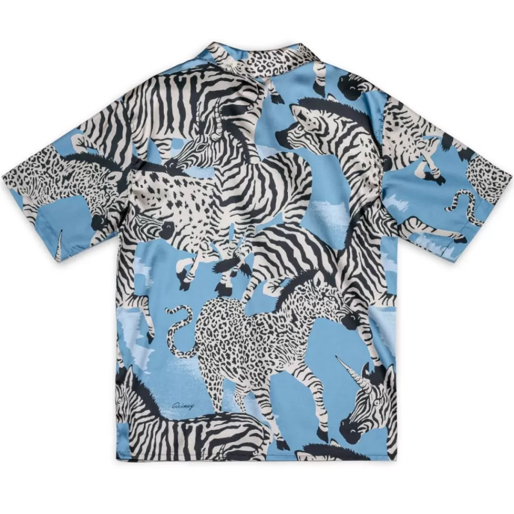 Grimey Camisa Animal Satin - Blue | Summer 23 Cheap