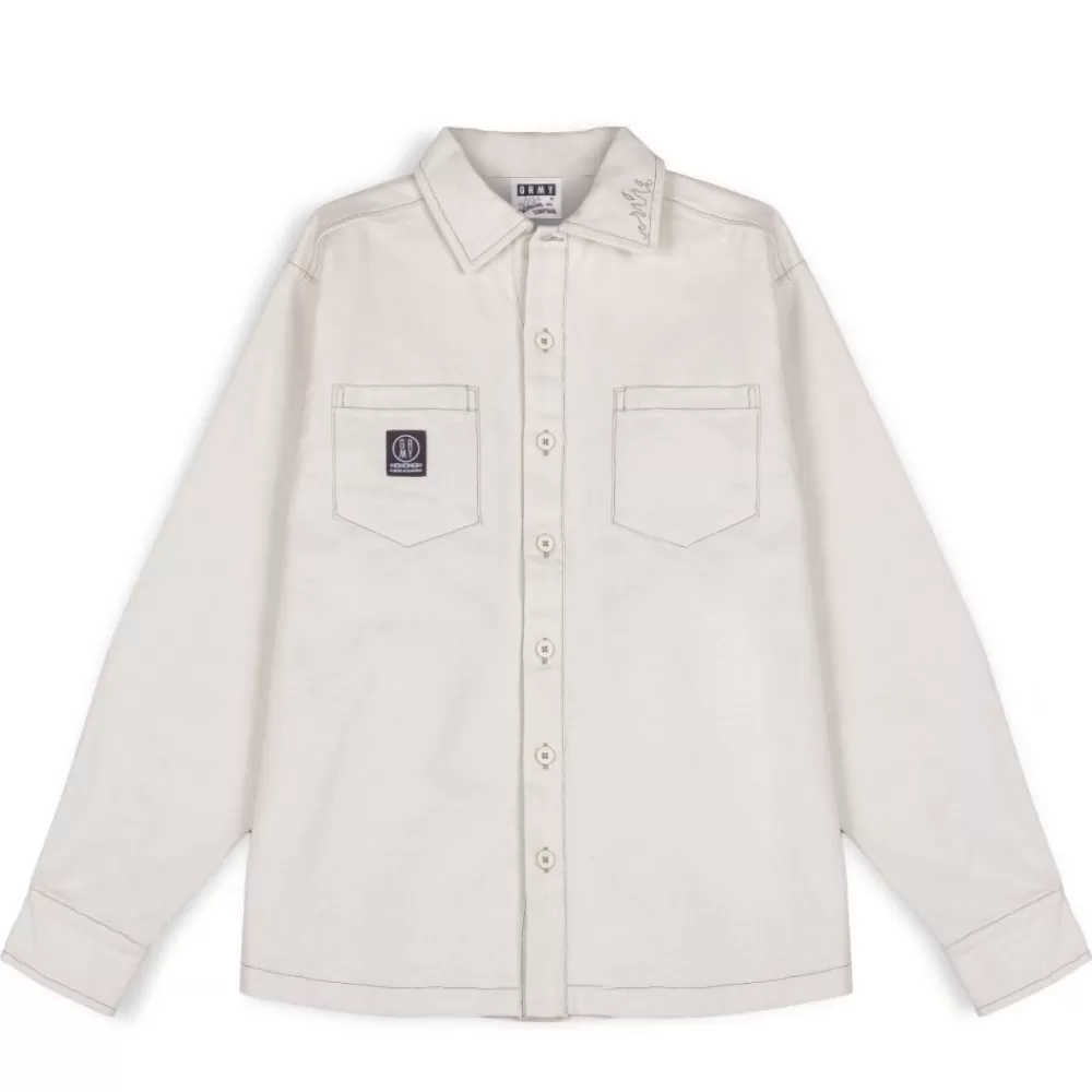 Grimey Camisa "Snow Fox" Canvas - Cream | Winter 22 Sale