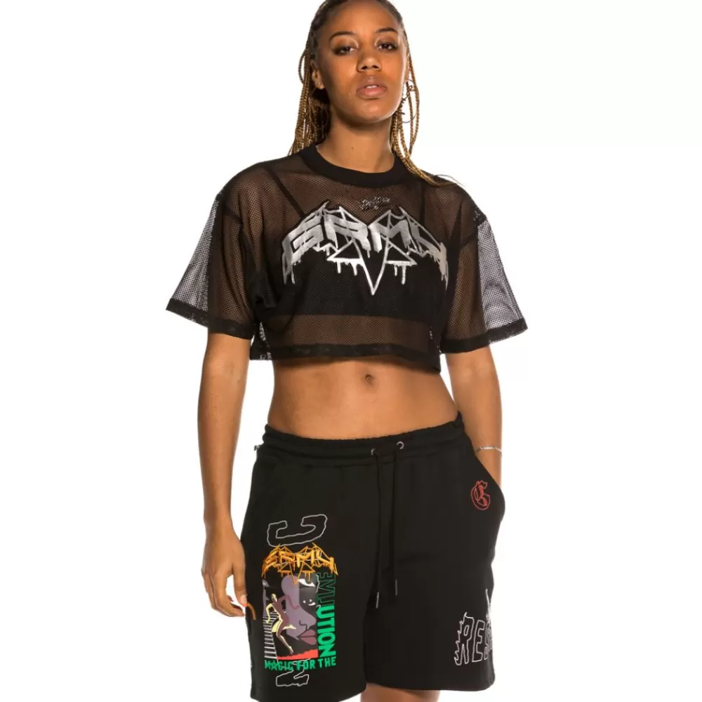 Grimey Camiseta Corta De Chica "Liveution" - Black | Spring 21 Clearance