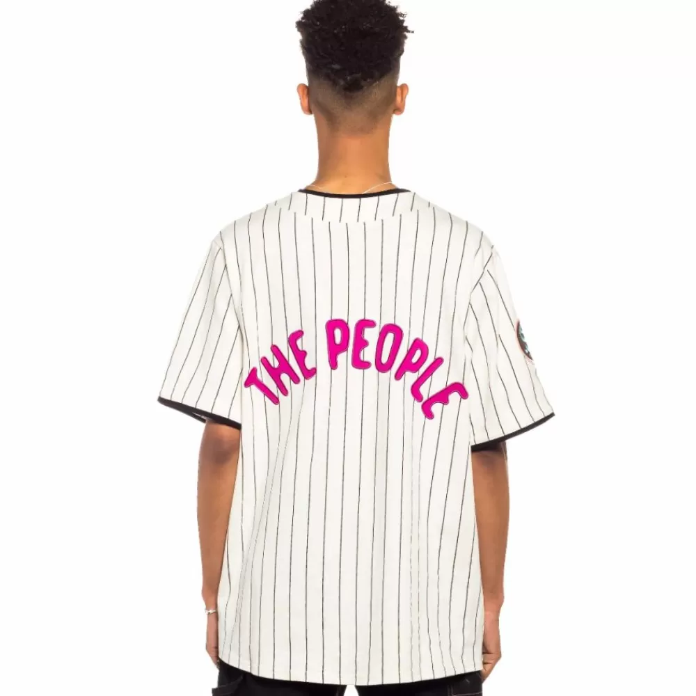 Grimey Camiseta De Baseball Day Dreamer Stripes - White | Spring 22 Clearance