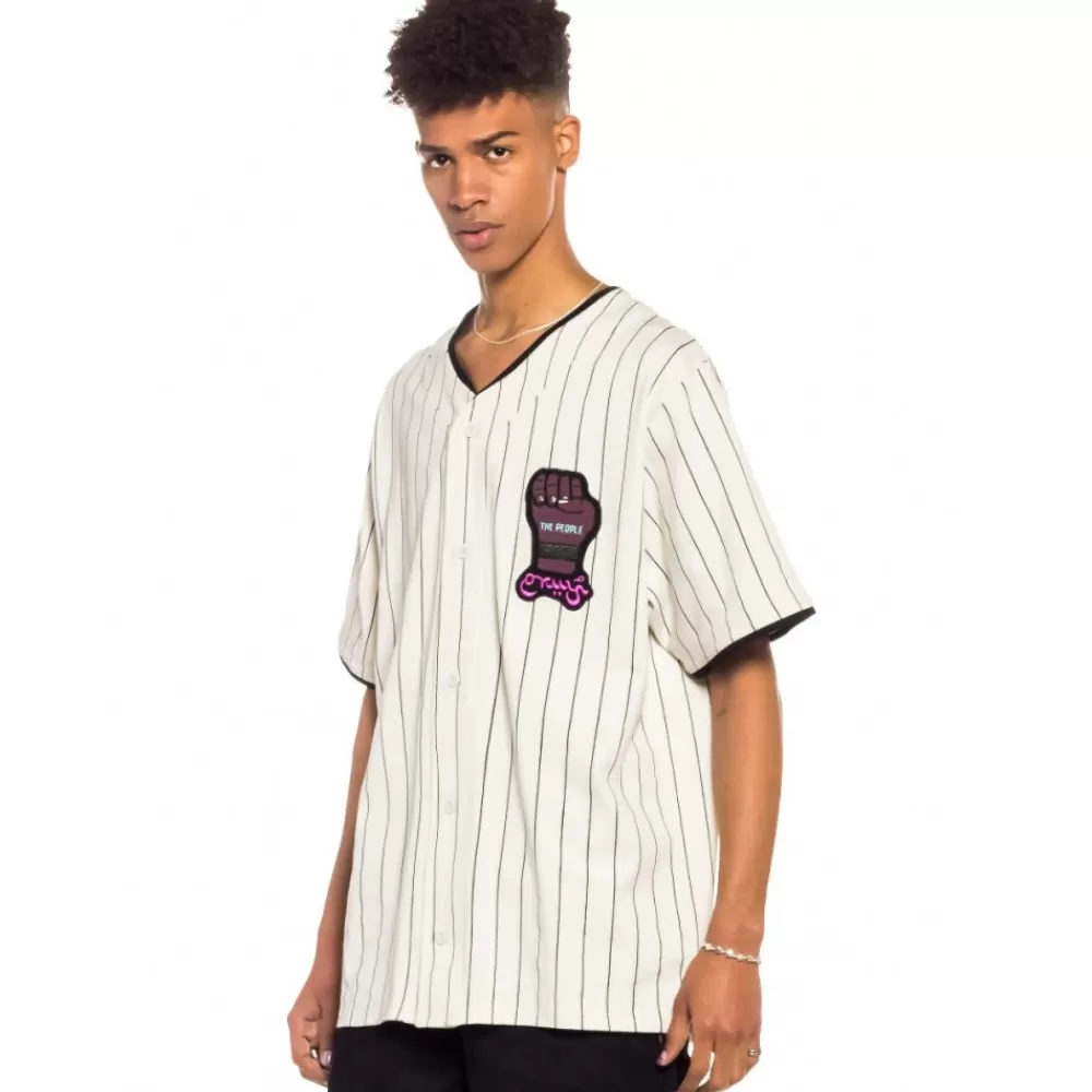 Grimey Camiseta De Baseball Day Dreamer Stripes - White | Spring 22 Clearance