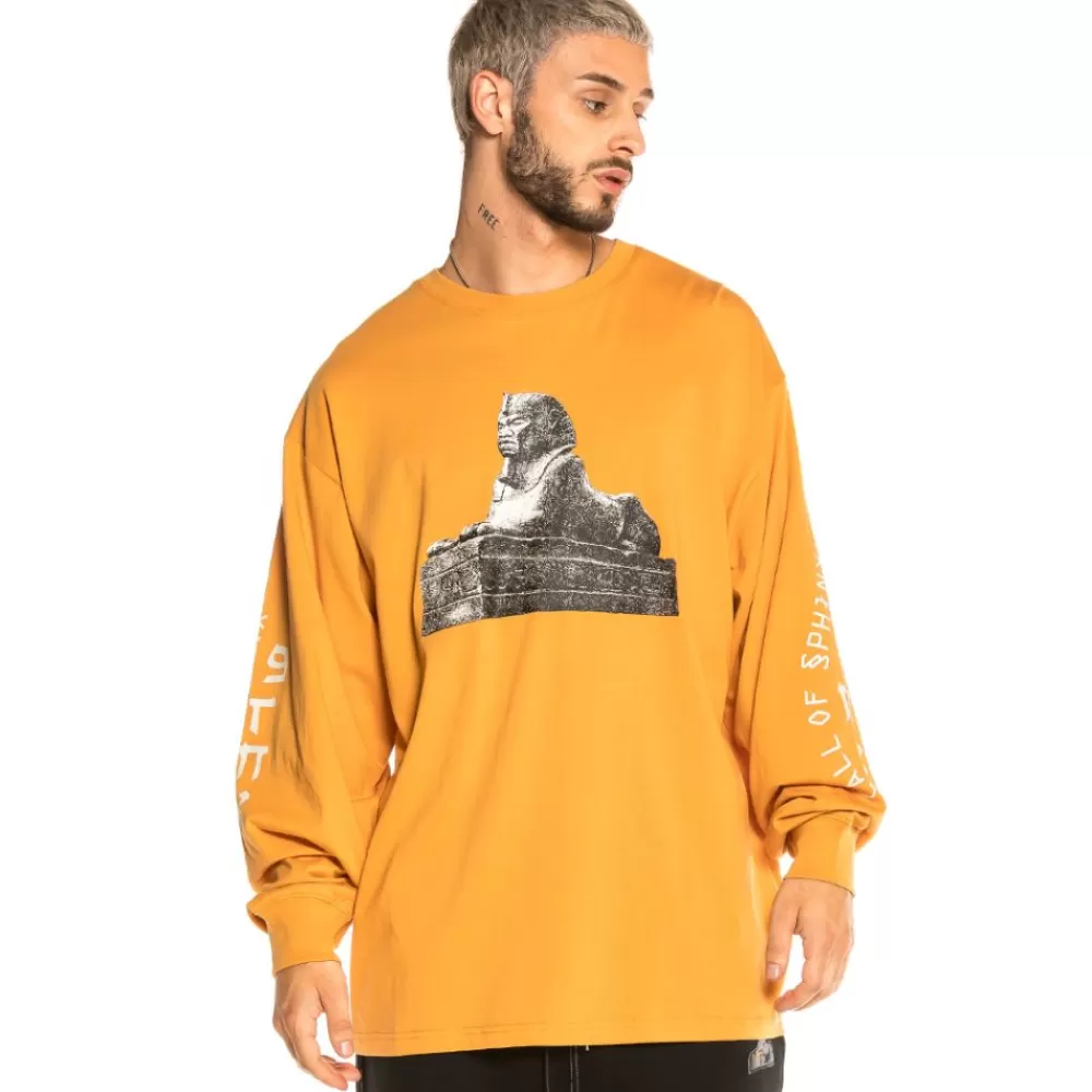 Grimey Camiseta Call Of Yore Long Sleeve Fw20 Brown Cheap