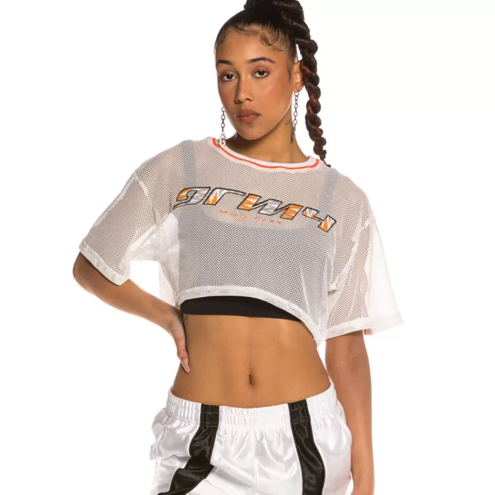 Grimey Camiseta Chica Acknowledge Piping Crop Top Ss20 White Flash Sale