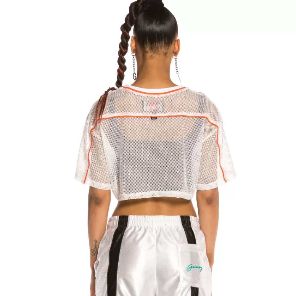 Grimey Camiseta Chica Acknowledge Piping Crop Top Ss20 White Flash Sale