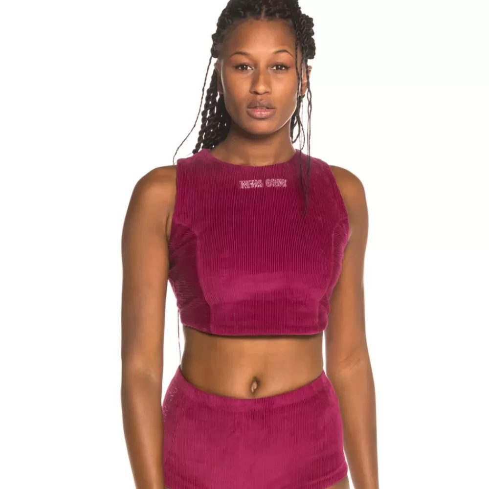 Grimey Camiseta Chica Engineering Corduroy Top Fw19 Purple Best