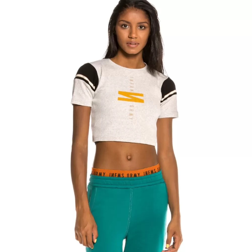Grimey Camiseta Chica Nite Marauder Girl Crop Top Fw20 Sport Grey Hot
