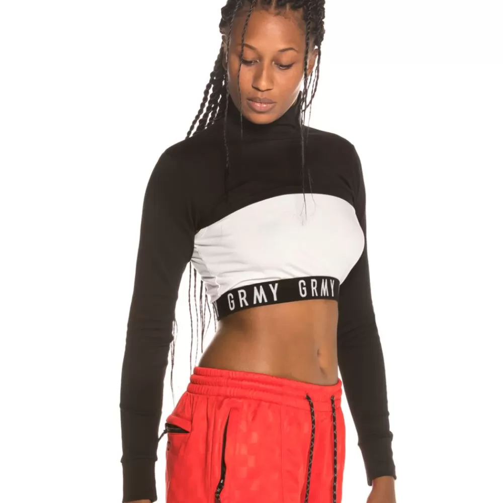 Grimey Camiseta Chica Sighting In Vostok Long Sleeve Crop Top Fw19 Black Flash Sale