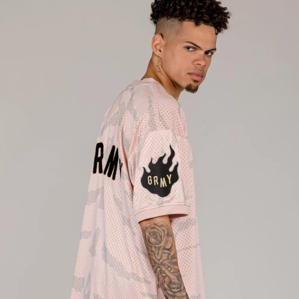 Grimey Camiseta Cloven Tongues All Over Print Mesh - Cream | Summer 23 Sale