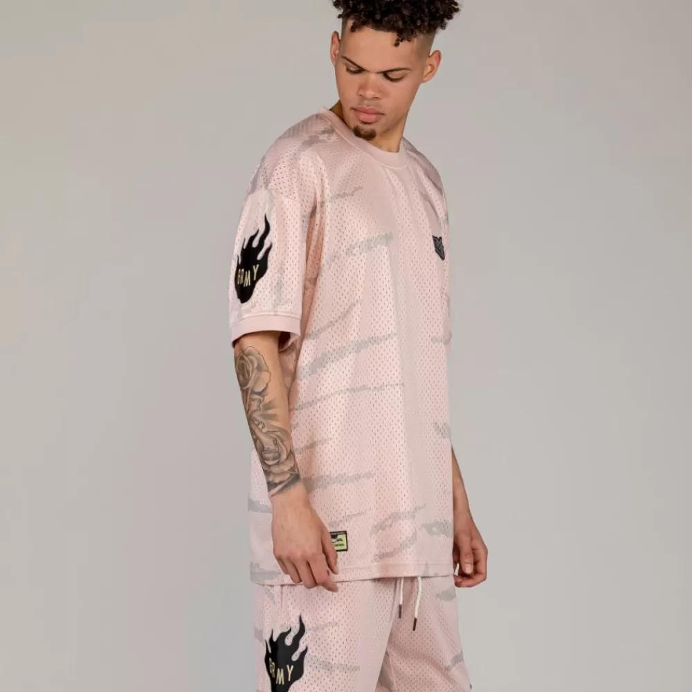Grimey Camiseta Cloven Tongues All Over Print Mesh - Cream | Summer 23 Sale