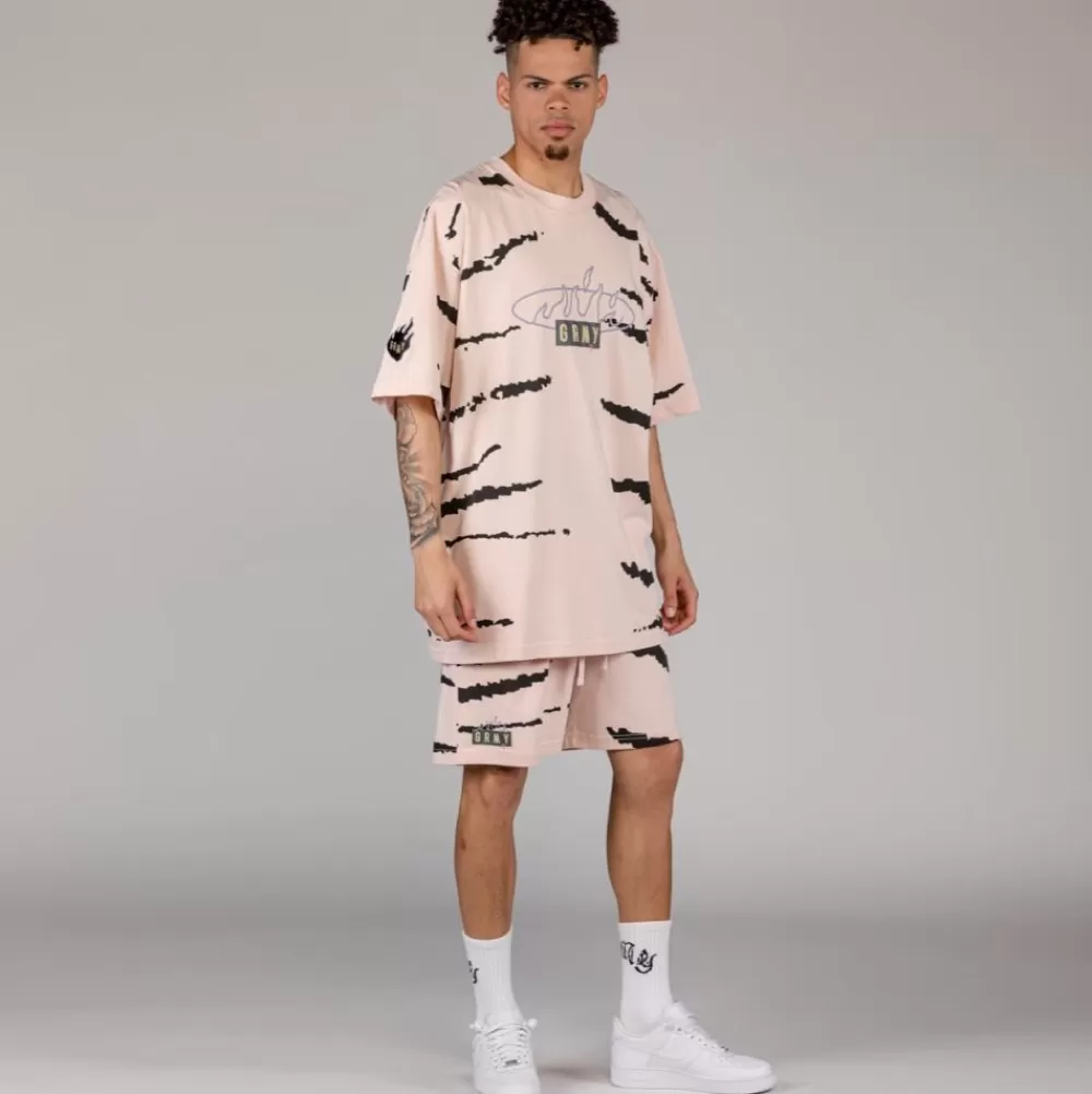 Grimey Camiseta Cloven Tongues All Over Print Oversized - Cream | Summer 23 New