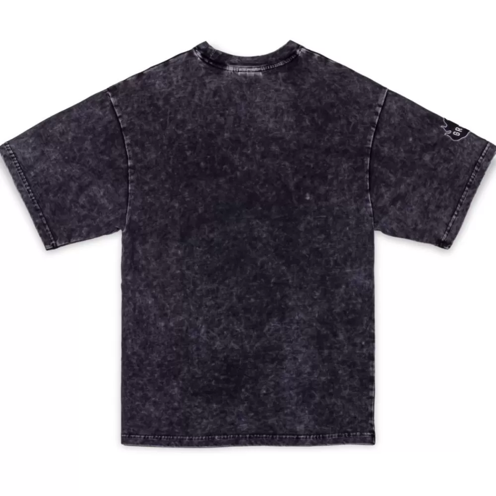 Grimey Camiseta Cloven Tongues Stone Washed Oversized - Washed Black | Summer 23 Cheap