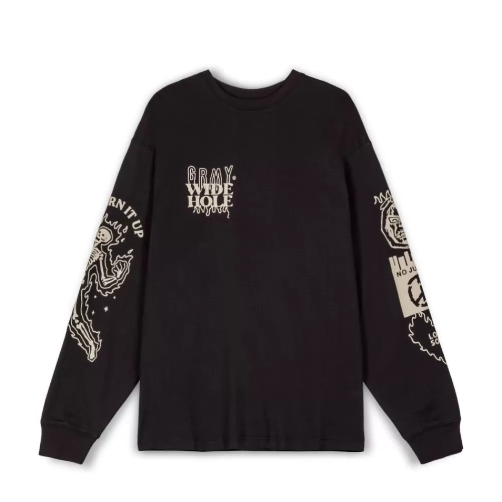 Grimey Camiseta Manga Larga Back At You - Black | Fw23 Fashion