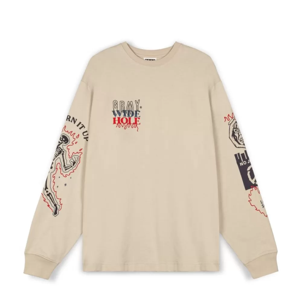 Grimey Camiseta Manga Larga Back At You - Cream | Fw23 Online