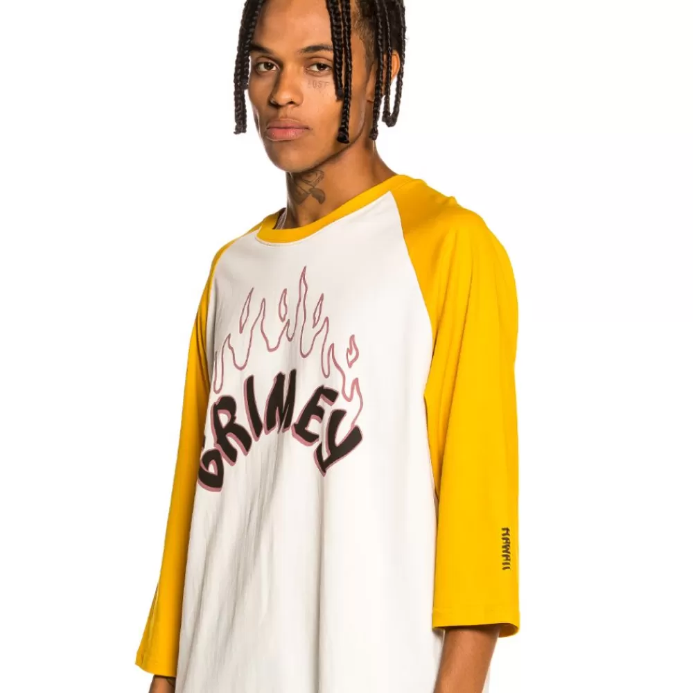 Grimey Camiseta Raglan "Destroy All Fear" - Yellow | Fall 21 Cheap