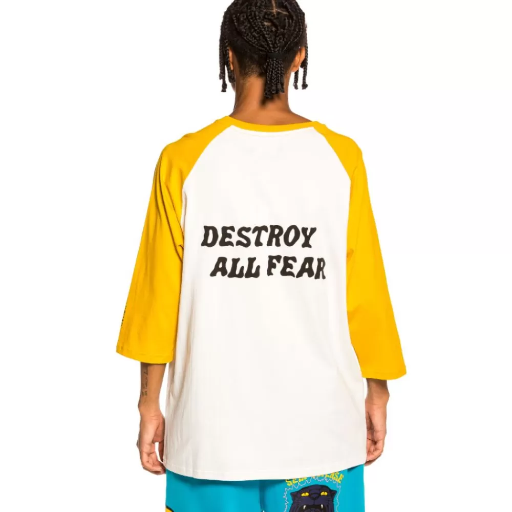 Grimey Camiseta Raglan "Destroy All Fear" - Yellow | Fall 21 Cheap