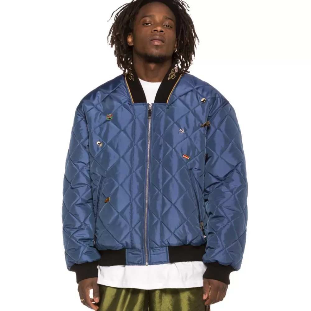 Grimey Chaqueta Bomber Transsiberian Ss19 Blue Flash Sale