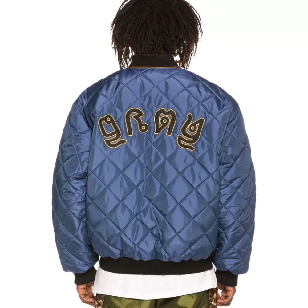 Grimey Chaqueta Bomber Transsiberian Ss19 Blue Flash Sale