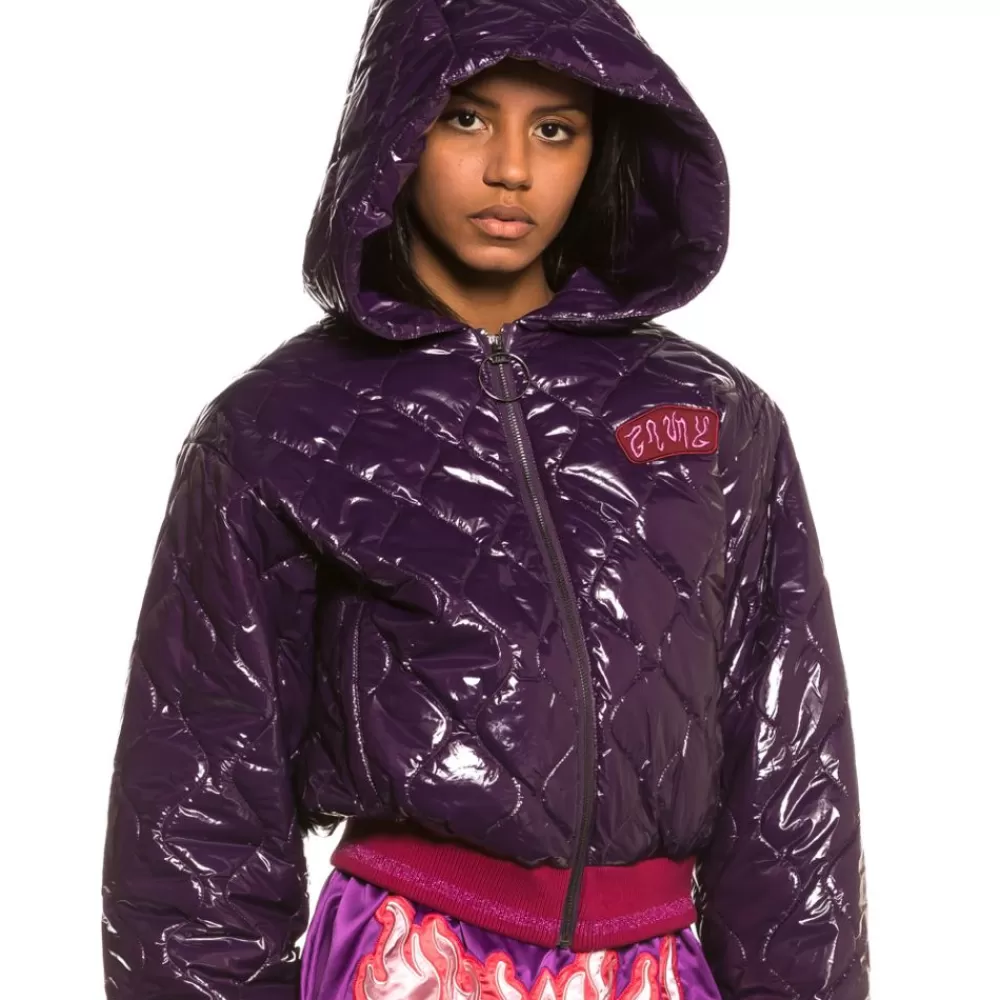 Grimey Chaqueta Chica Yoga Fire Bomber Fw20 Purple Sale