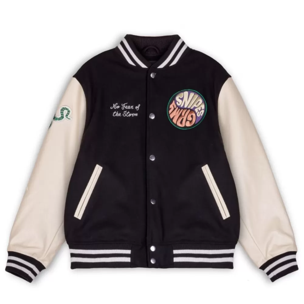 Grimey Chaqueta De Baseball "Snipes X True Roots" - Black | Fall 22 Hot