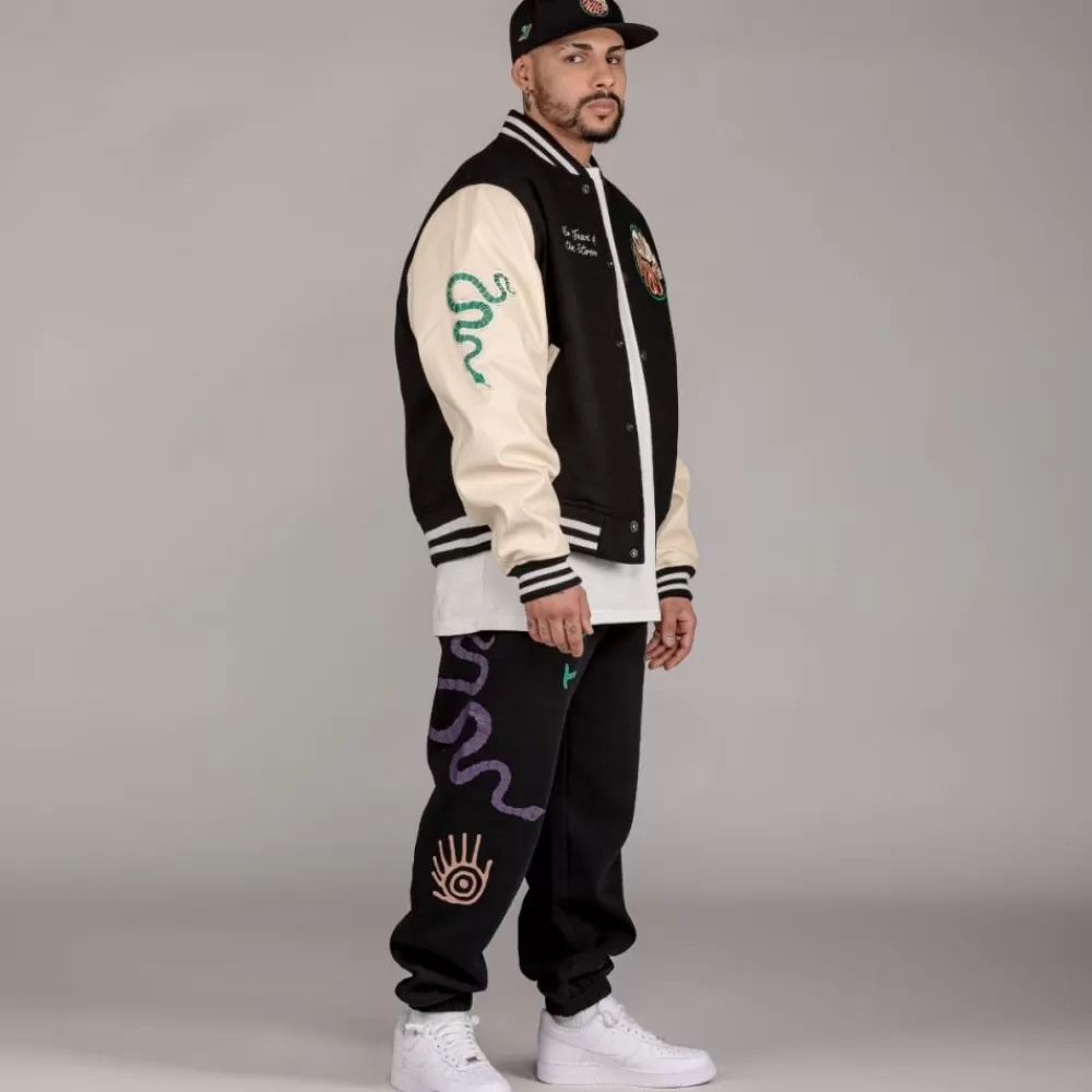 Grimey Chaqueta De Baseball "Snipes X True Roots" - Black | Fall 22 Hot