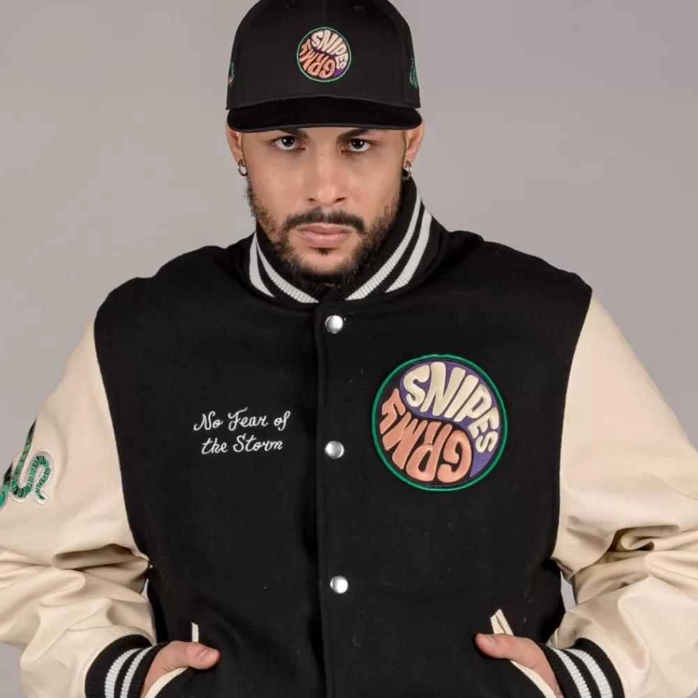 Grimey Chaqueta De Baseball "Snipes X True Roots" - Black | Fall 22 Hot