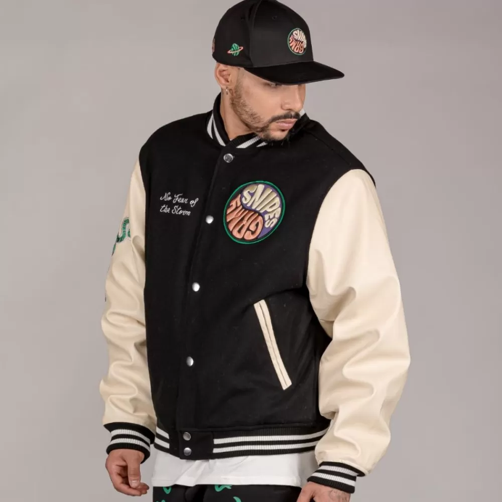 Grimey Chaqueta De Baseball "Snipes X True Roots" - Black | Fall 22 Hot