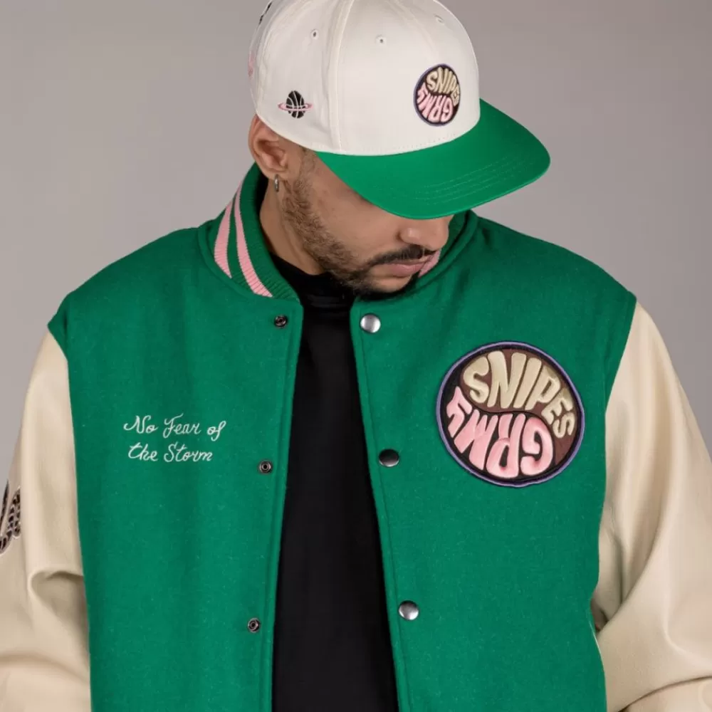 Grimey Chaqueta De Baseball "Snipes X True Roots" - Green | Fall 22 Best