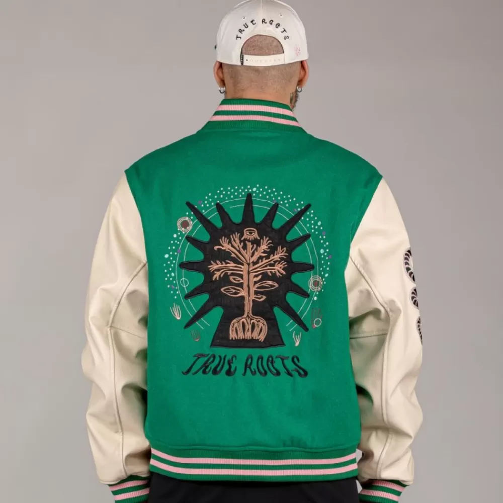 Grimey Chaqueta De Baseball "Snipes X True Roots" - Green | Fall 22 Best
