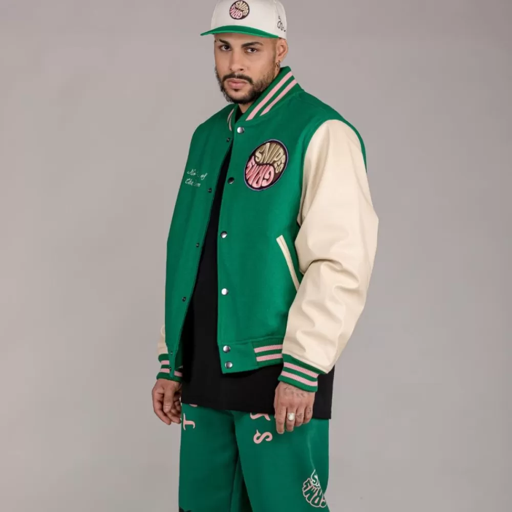 Grimey Chaqueta De Baseball "Snipes X True Roots" - Green | Fall 22 Best