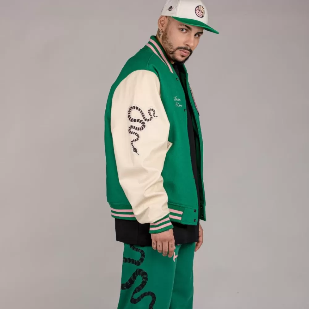 Grimey Chaqueta De Baseball "Snipes X True Roots" - Green | Fall 22 Best