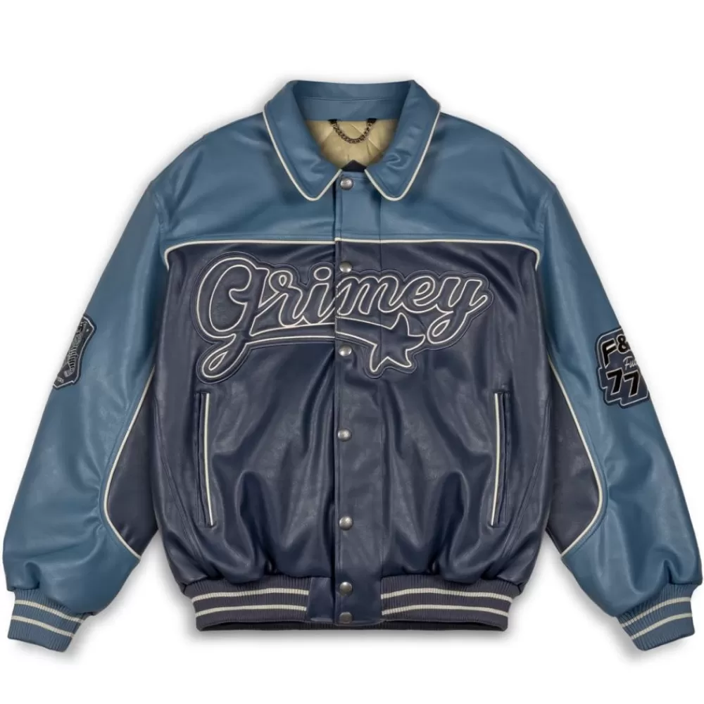 Grimey Chaqueta Madrid Pu Leather - Navy | Fw23 Store