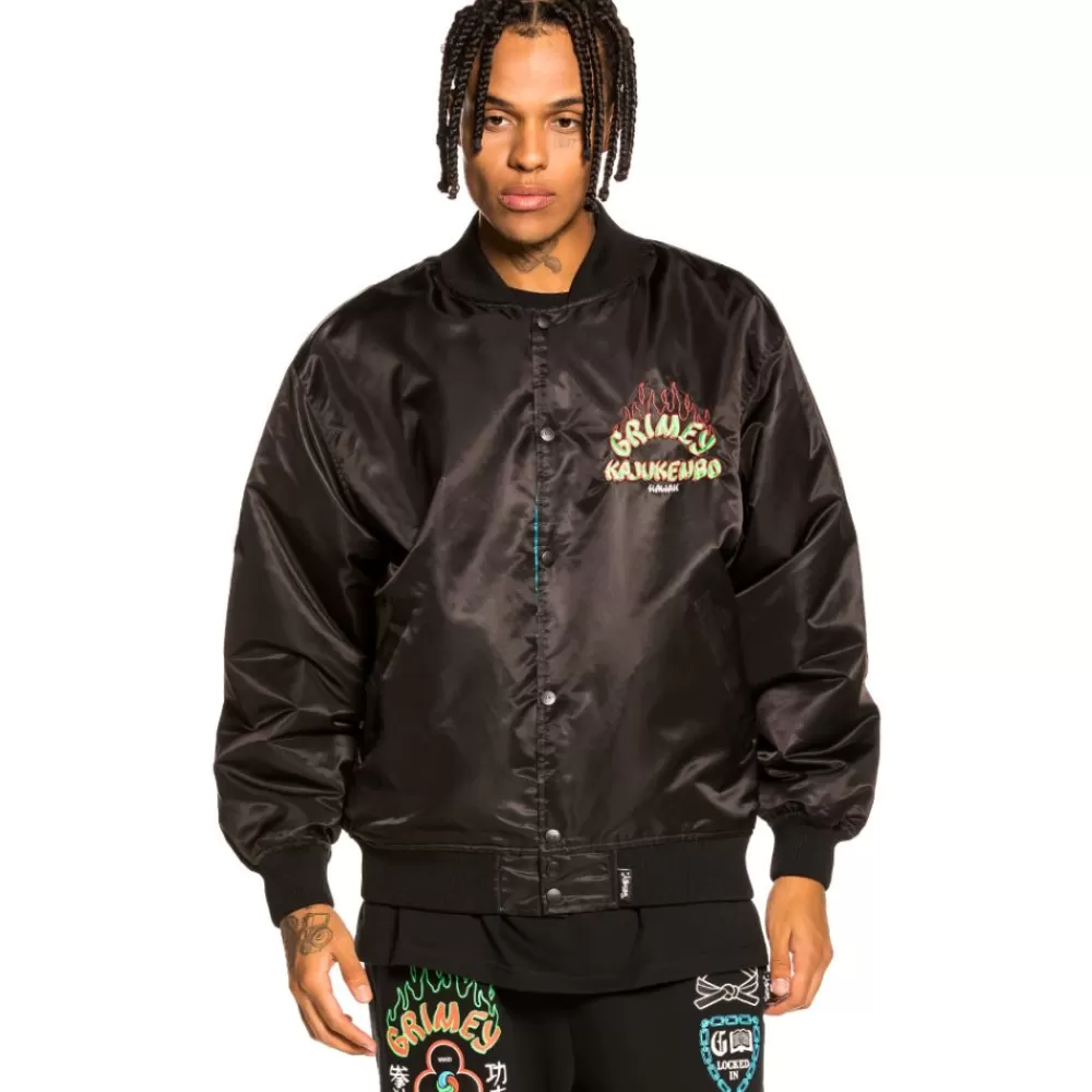 Grimey Chaqueta Satinada Reversible "Destroy All Fear" - Black/Red | Fall 21 Cheap