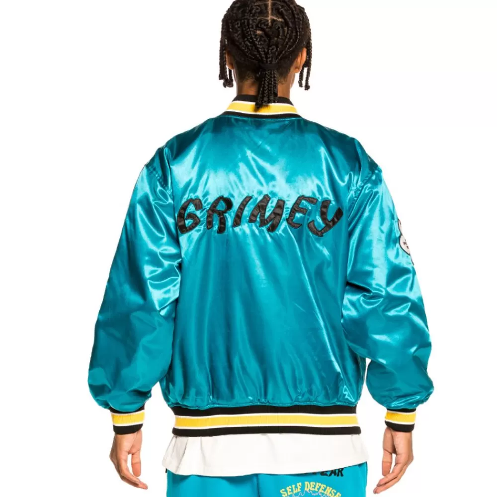 Grimey Chaqueta Satinada Reversible "Destroy All Fear" - Blue | Fall 21 Store