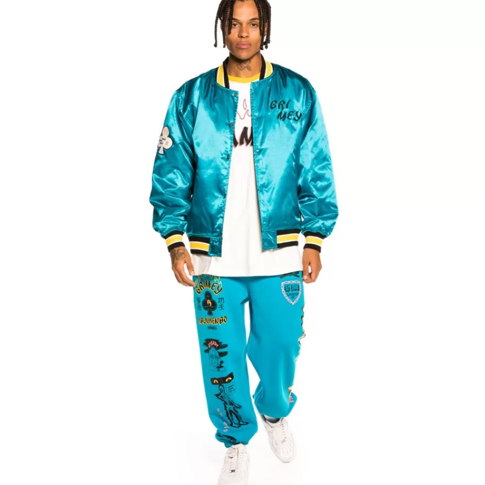 Grimey Chaqueta Satinada Reversible "Destroy All Fear" - Blue | Fall 21 Store