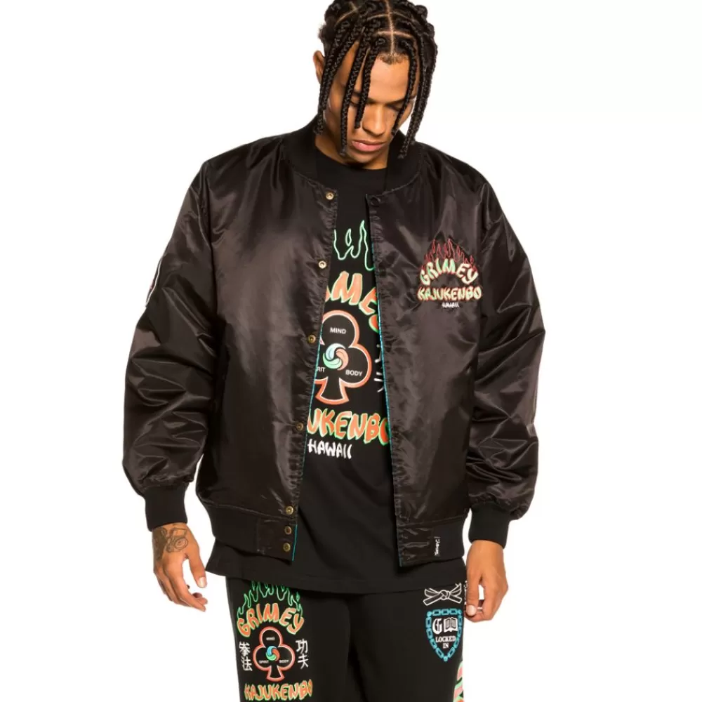 Grimey Chaqueta Satinada Reversible "Destroy All Fear" - Blue | Fall 21 Store