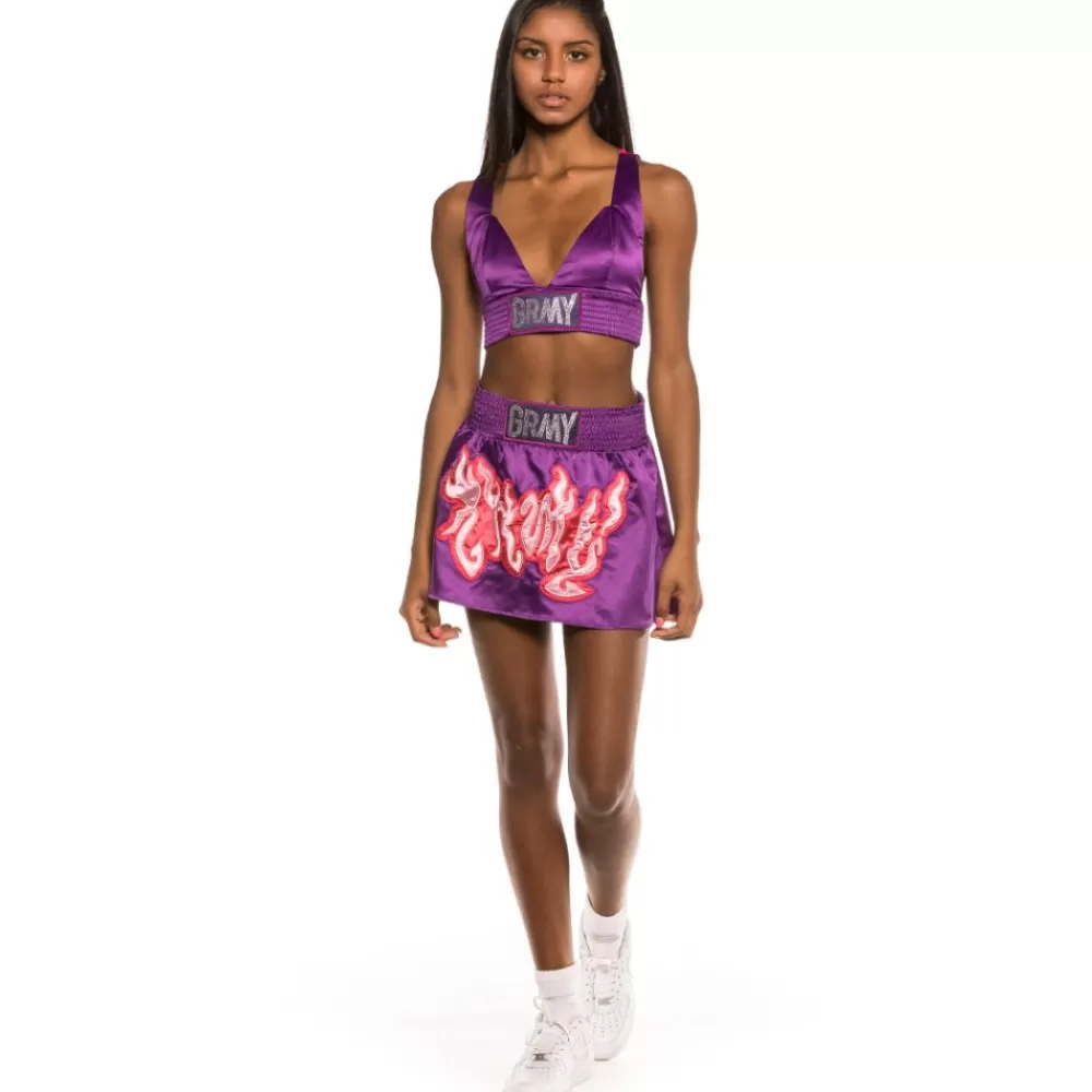 Grimey Falda Yoga Fire Mini Skirt Fw20 Purple Sale