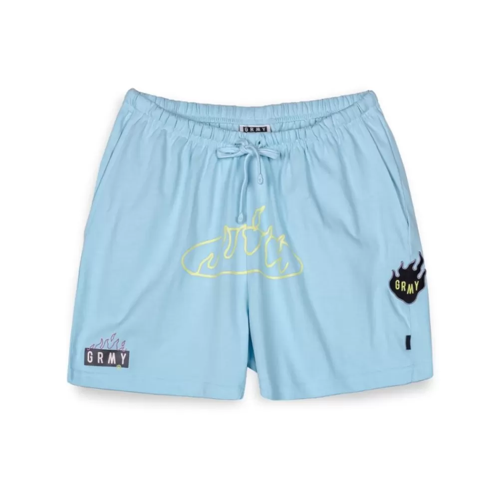 Grimey Cloven Tongues Sweatshorts Blue | Summer 23 Clearance