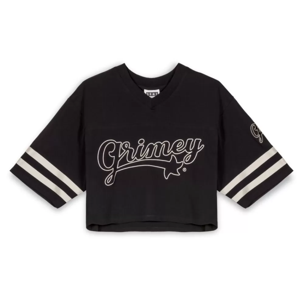 Grimey Madrid Girl Crop Football Jersey - Black | Fw23 Discount