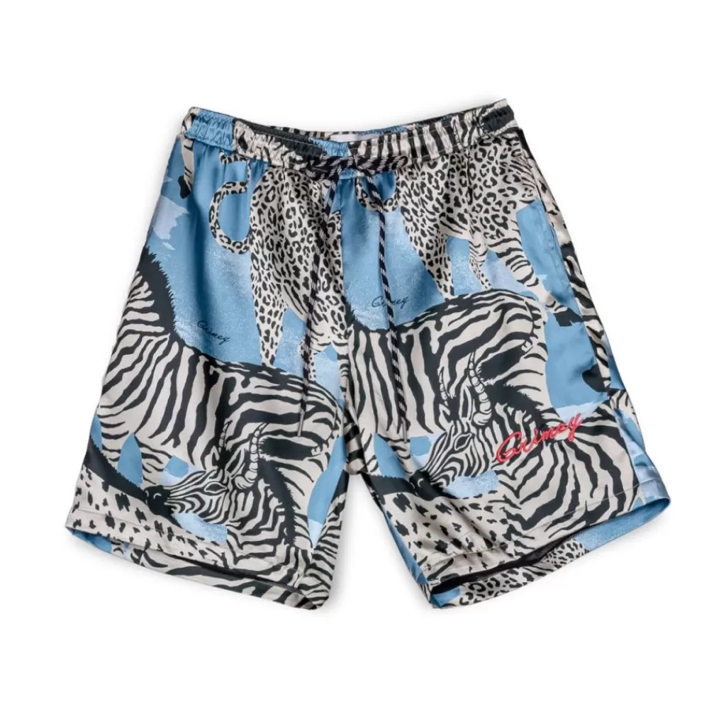Grimey Pantalon Corto Animal Satin - Blue | Summer 23 Cheap
