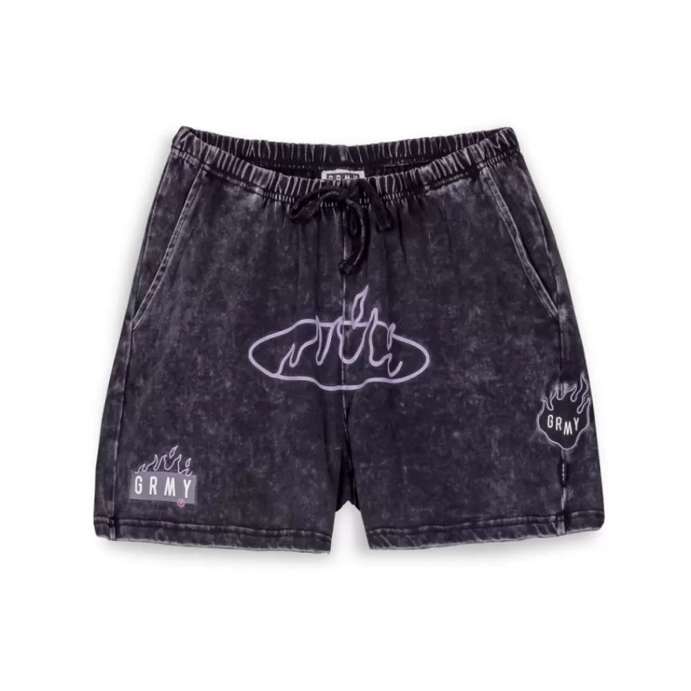 Grimey Pantalon Corto Cloven Tongues - Washed Black | Summer 23 Cheap