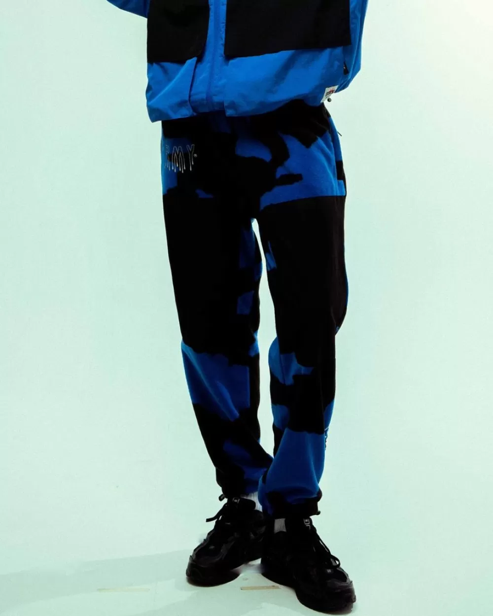 Grimey Pantalon Back At You All Over Print Polar Fleece - Royal Blue | Fw23 Cheap