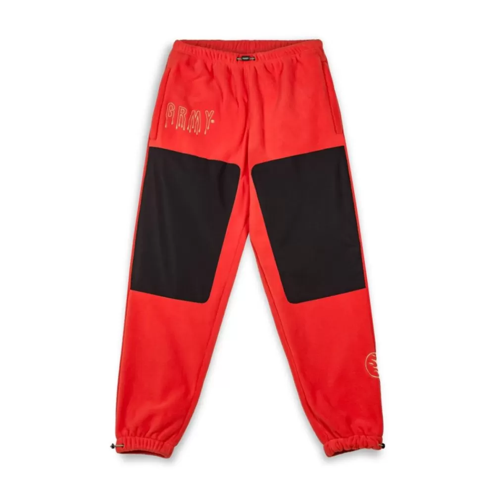 Grimey Pantalon Back At You Polar Fleece - Red | Fw23 Shop