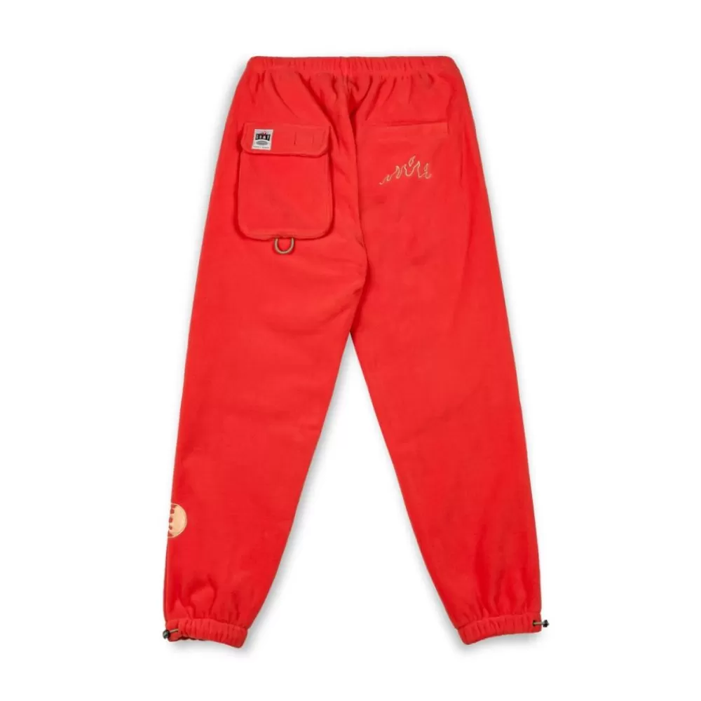 Grimey Pantalon Back At You Polar Fleece - Red | Fw23 Shop