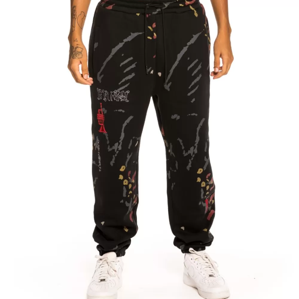 Grimey Pantalon "Jazz Thing All Over Print" Sweatpants - Black | Fall 21 Outlet