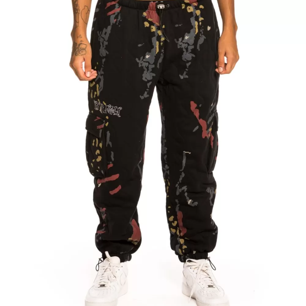 Grimey Pantalon "Jazz Thing" Padded All Over Print Sweatpants - Black | Fall 21 Hot