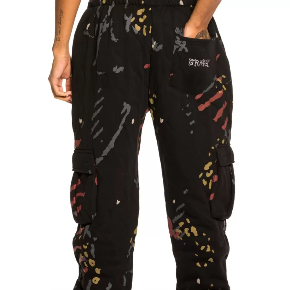 Grimey Pantalon "Jazz Thing" Padded All Over Print Sweatpants - Black | Fall 21 Hot