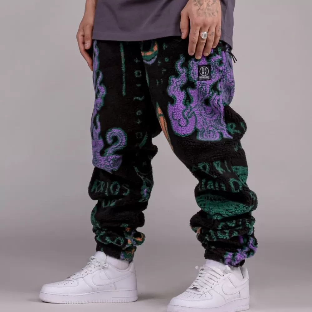 Grimey Pantalon Lost Boys All Over Jacquard Sweatpants - Black | Winter 22 Outlet